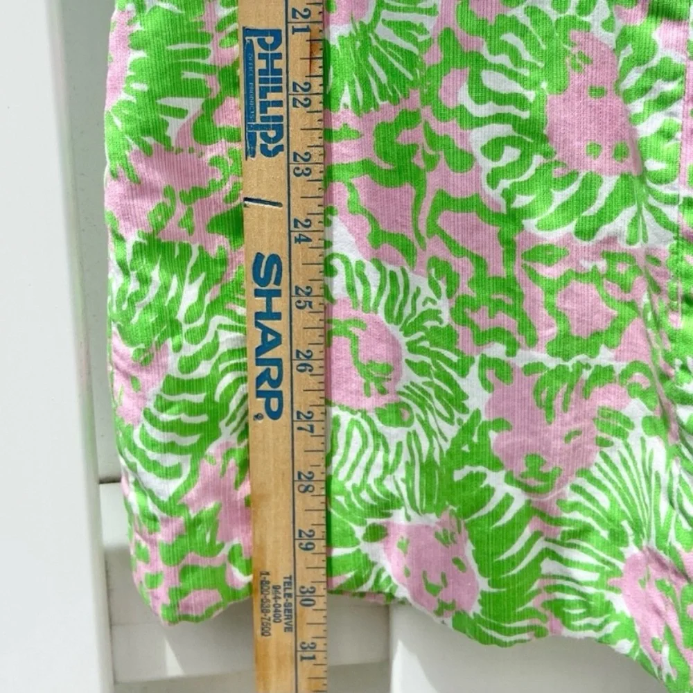 Lilly Pulitzer Liz Shift Dress Lion Print Green Pink Size 00 - Picture 8 of 8
